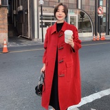 2022冬季新款现货定制牛角扣双面呢中长外套166-9909P255K388，女装毛呢外套，茜茜公主
