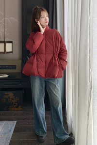 新中式国风盘扣红色短款羽绒服女冬2024年新款高级感超好看厚外套图片