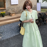 2022新款现货泡泡袖设计款抽腰显瘦连衣裙166-8217P115K168，女装连衣裙，茜茜公主