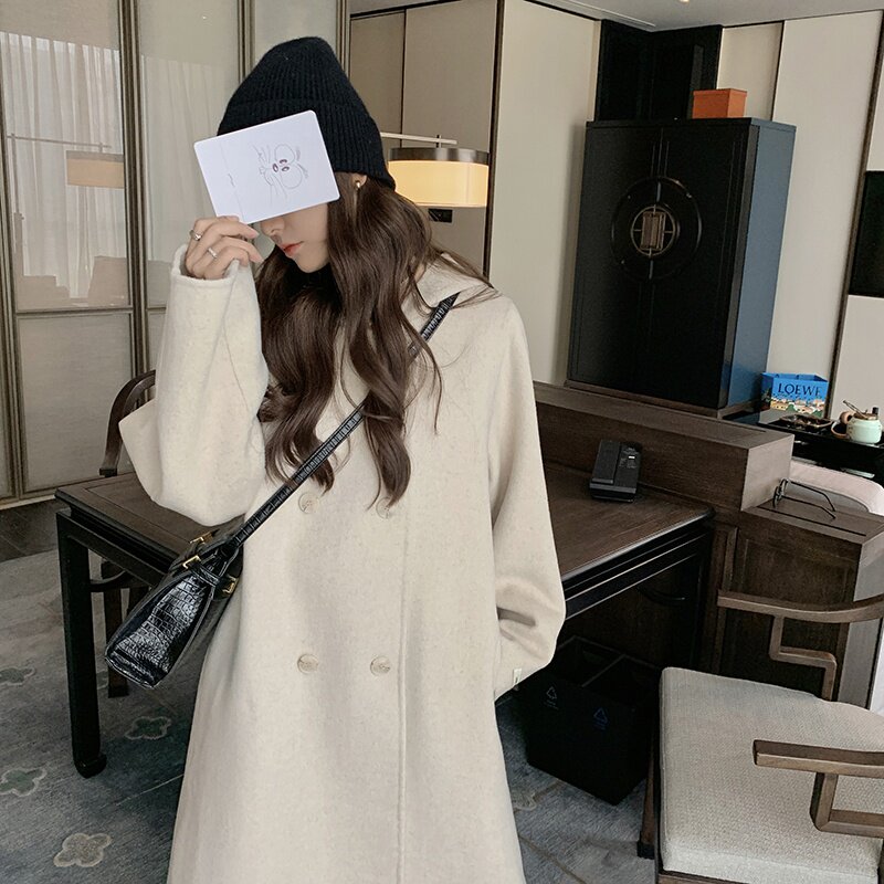 2022冬季新款现货韩版宽松连帽双面呢外套166-9938P270K408,女装毛呢外套,茜茜公主
