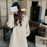 2022冬季新款现货韩版宽松连帽双面呢外套166-9938P270K408，女装毛呢外套，茜茜公主