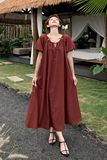 2025夏季新款现货复古泡泡袖宽松显瘦送腰带166-2573P135K198，女装连衣裙，茜茜公主