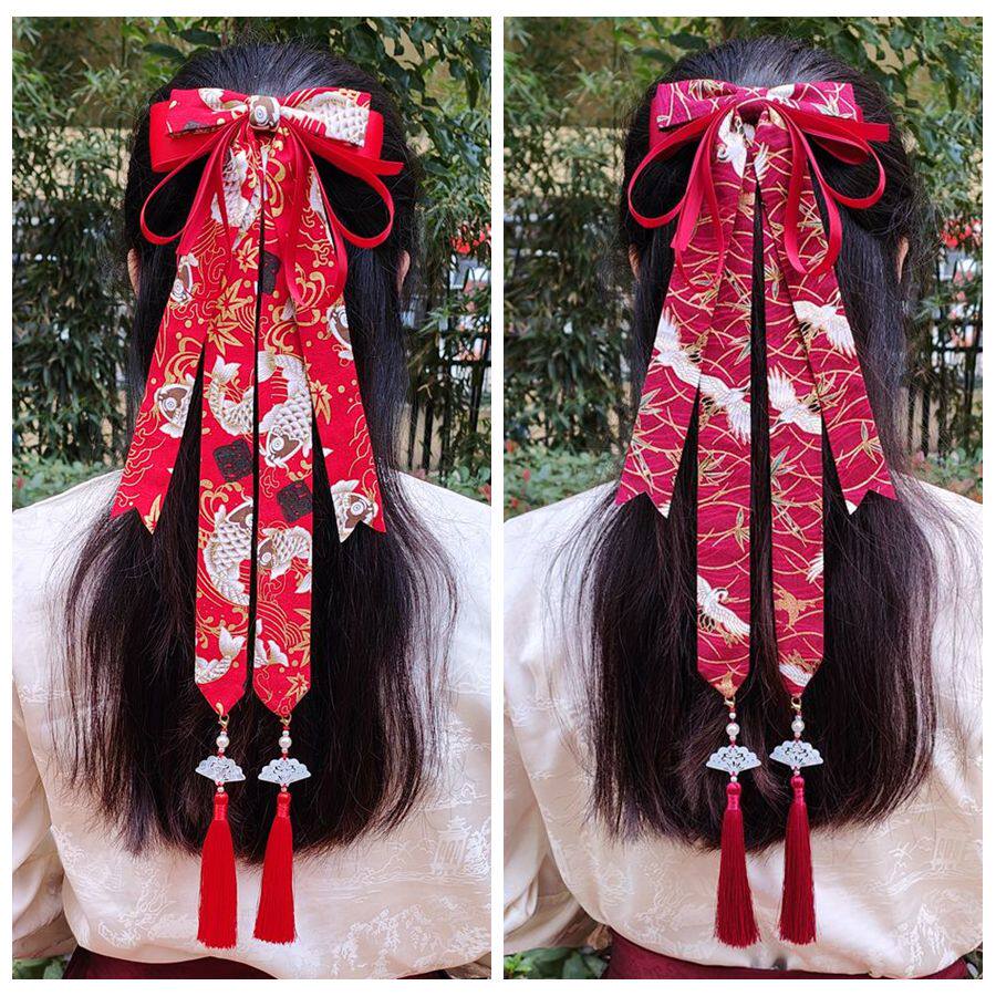 古风汉服发饰头花发卡大蝴蝶结