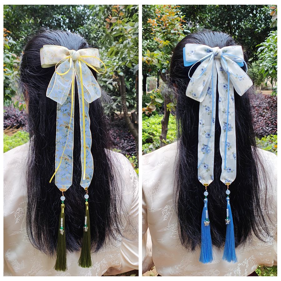 古风大蝴蝶结发夹长发带汉服发饰头饰女中国风古装马面裙儿童学生