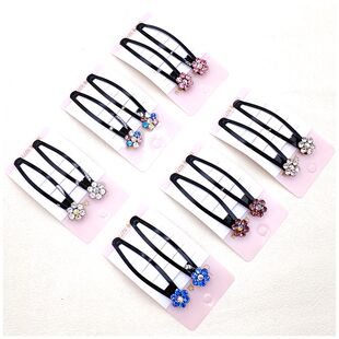 发夹黑色钻一字夹BB夹横竖夹妈妈盘发边夹刘海夹顶发夹头饰品