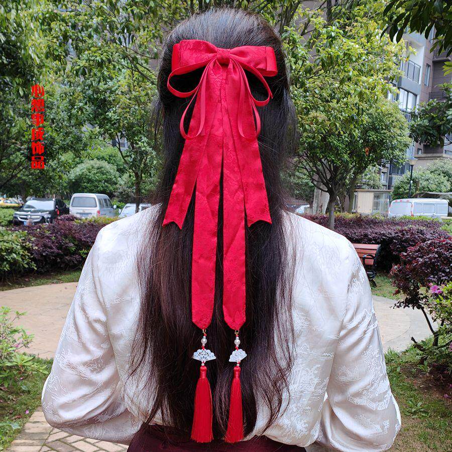 大蝴蝶结古风汉服马面裙头花发夹