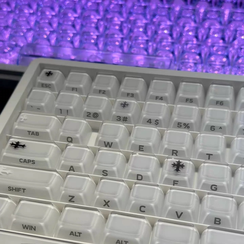 迈从定制冰晶克罗心果冻键帽122键原厂高度注塑机械键盘wooting
