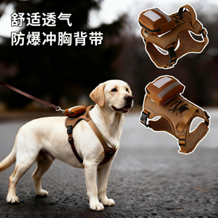 2025新款狗狗背包牵引绳胸背带大中型犬金毛拉布拉多书背心式狗绳