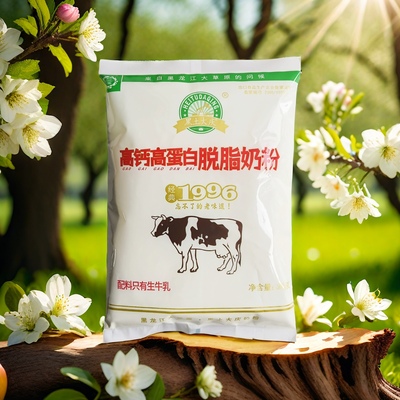 黑土大庆脱脂奶粉高钙高蛋白脱脂奶粉富硒成人青少年生牛乳
