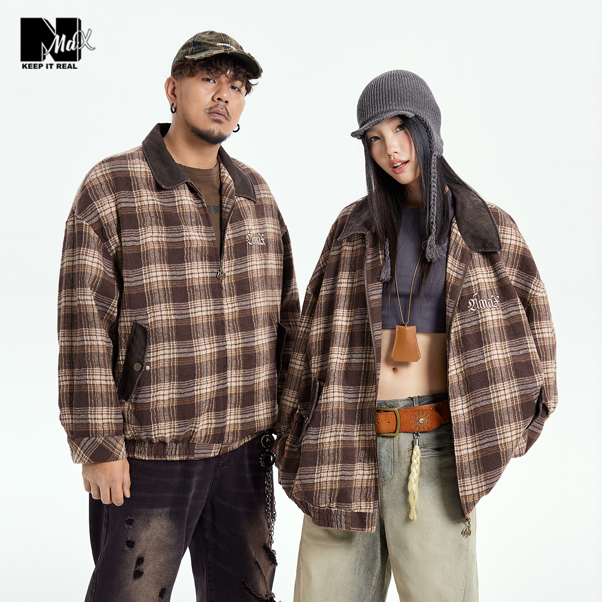 肌理感格纹面料 复古美式风格