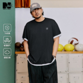 NMAX大码 撞色拼接吸湿速干7A抑菌空气感T恤 新款 潮牌男装 26年夏季