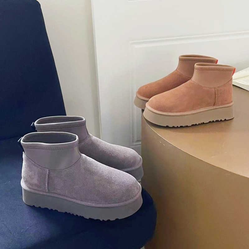 迪普mini短靴冬季新款厚底雪地靴女皮毛一体短筒加绒保暖棉鞋增高,女鞋,时尚雪地靴,淘宝优惠券,粉丝福利购,淘宝优惠卷