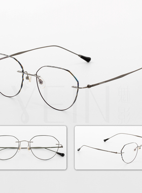 魅影YEIN凡客生活F3705钻石切边近视镜钛架专柜正品