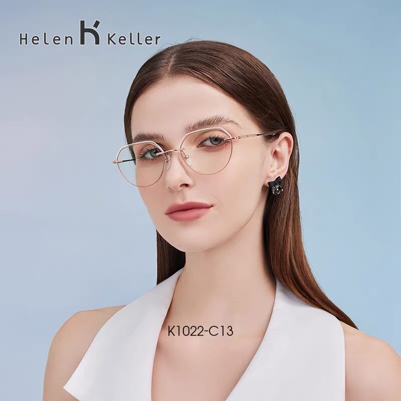 海伦凯勒新款近视眼镜女百搭修颜钛架防蓝光眼镜可配度数K1022