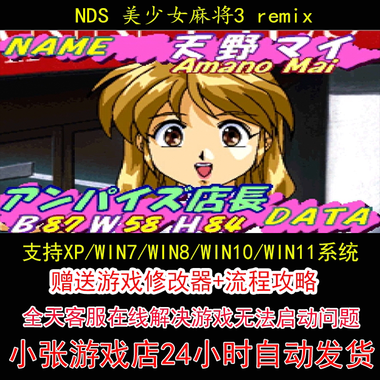 NDS 美少女麻将3remix+修改器+攻略 pc电脑单机游戏怀旧角色