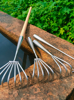 沙滩耙子赶海神器挖土拔草工具挖海鲜螃蟹花蛤海蛎子二齿三齿多齿