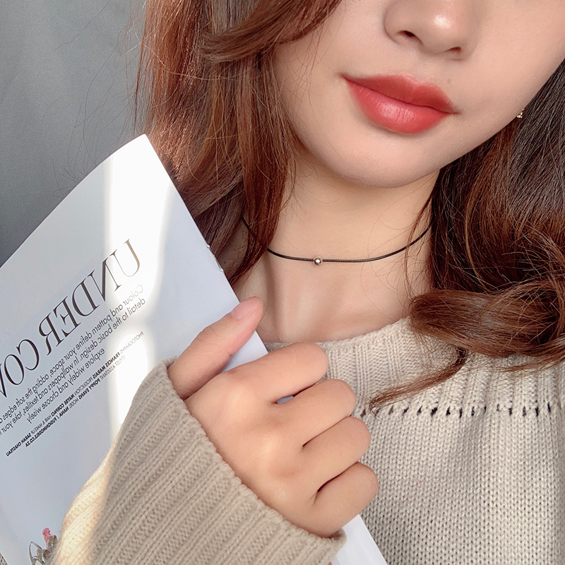 简约chocker颈链女夏锁骨黑色