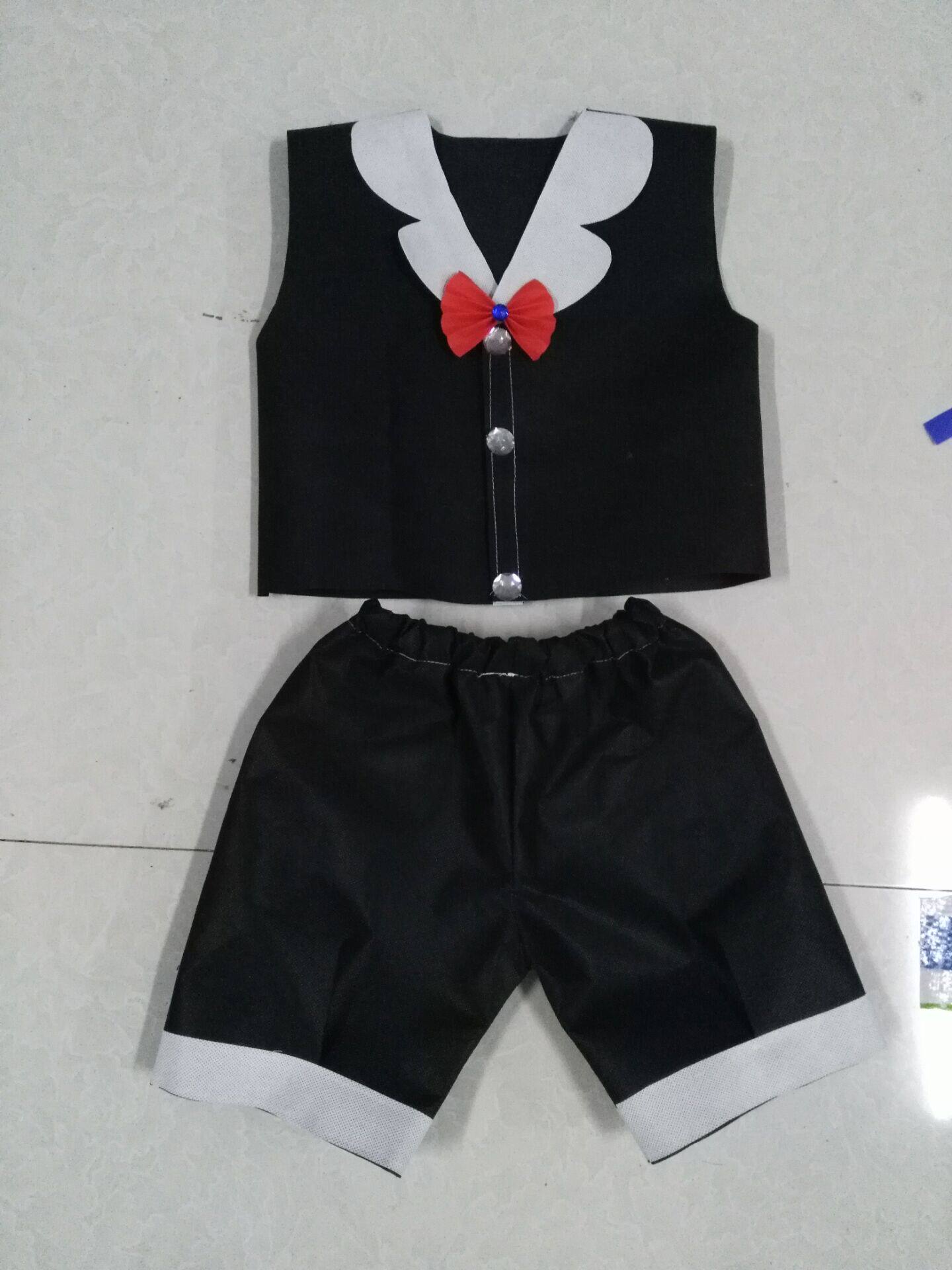儿童手工定制环保服舞台时装走秀演出服男童幼儿环保服装