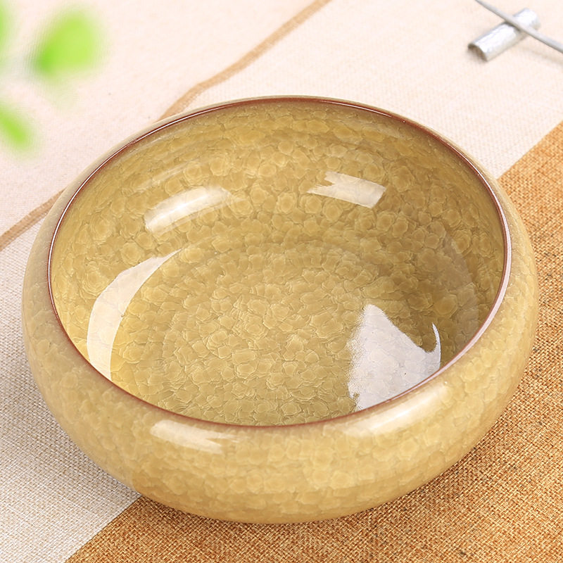创意陶瓷烟灰缸大码高颜值 家用复古中式冰裂釉 多功能艾灸接灰缸