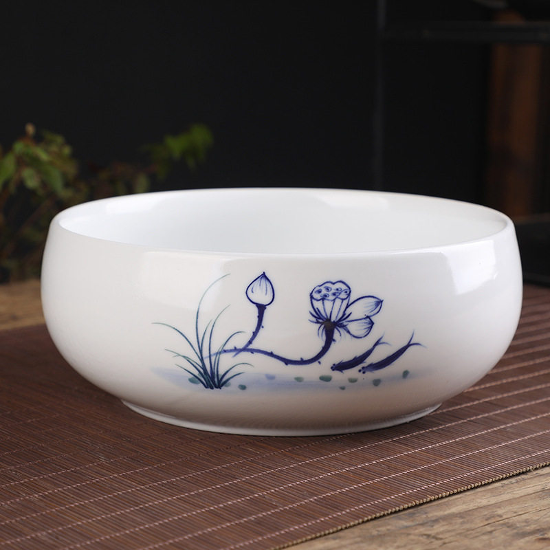 创意中式白瓷烟灰缸大码高颜值复古家用客厅桌面多功能艾灸缸杯洗