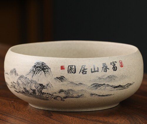 茶台茶渣废水缸超大24厘米家用客厅粗陶中小码时尚烟灰艾灸接灰缸