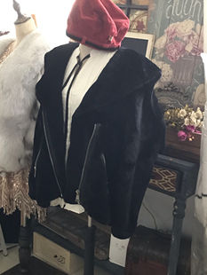 秒杀美国进口皮毛一体超大披肩轮廓夹克水手服羊皮毛一体海军外套