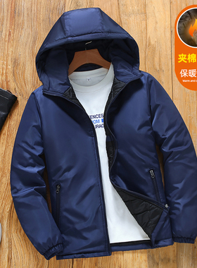 秋冬季男士棉衣外套2025新款青少年夹棉夹克韩版潮流帅气男孩棉袄