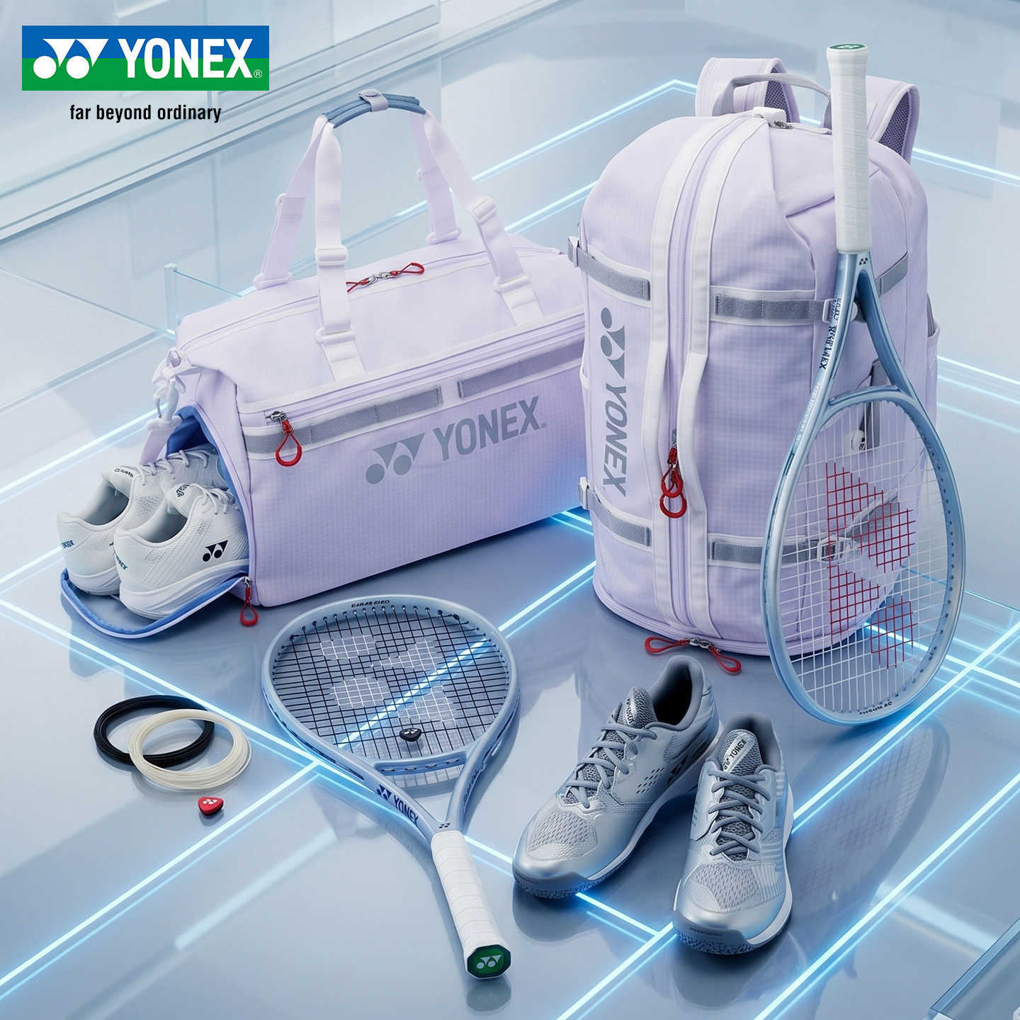 YONEX尤尼克斯网球包大容量多功能单肩包球拍包独立鞋仓波士顿包