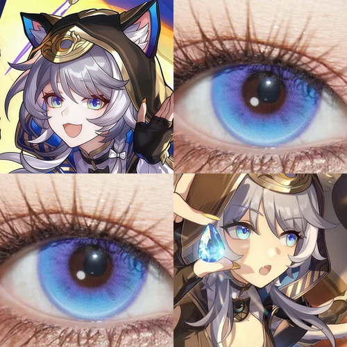 赛飞儿cos美瞳日抛崩坏星穹铁道高光月球蓝蓝海冰钻蓝莲花佳we