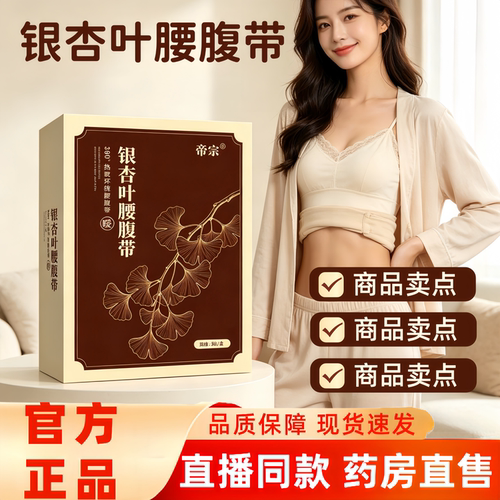 帝宗银杏叶腰腹带官方旗舰店正品温灸贴艾灸发热贴腰椎腰腹贴3HT