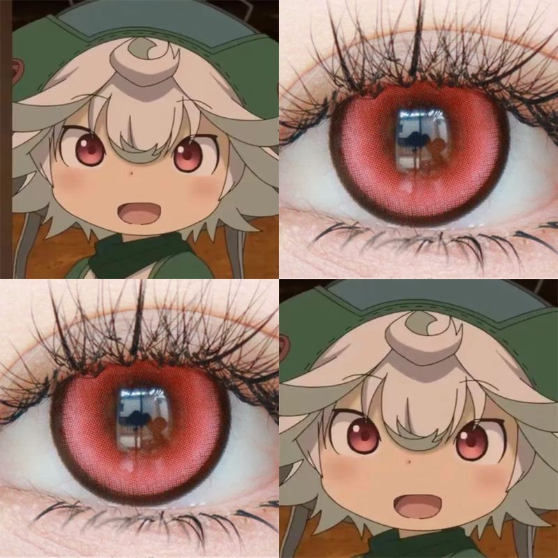 普鲁修卡cos美瞳来自深渊深魂的黎明草莓粉赤小豆恶魔之眼女佳we