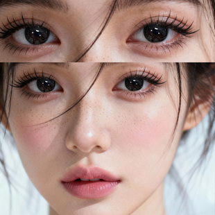 泪眼婴儿黑色美瞳半年抛日常款隐形眼镜一年抛官方正品旗舰店9tb