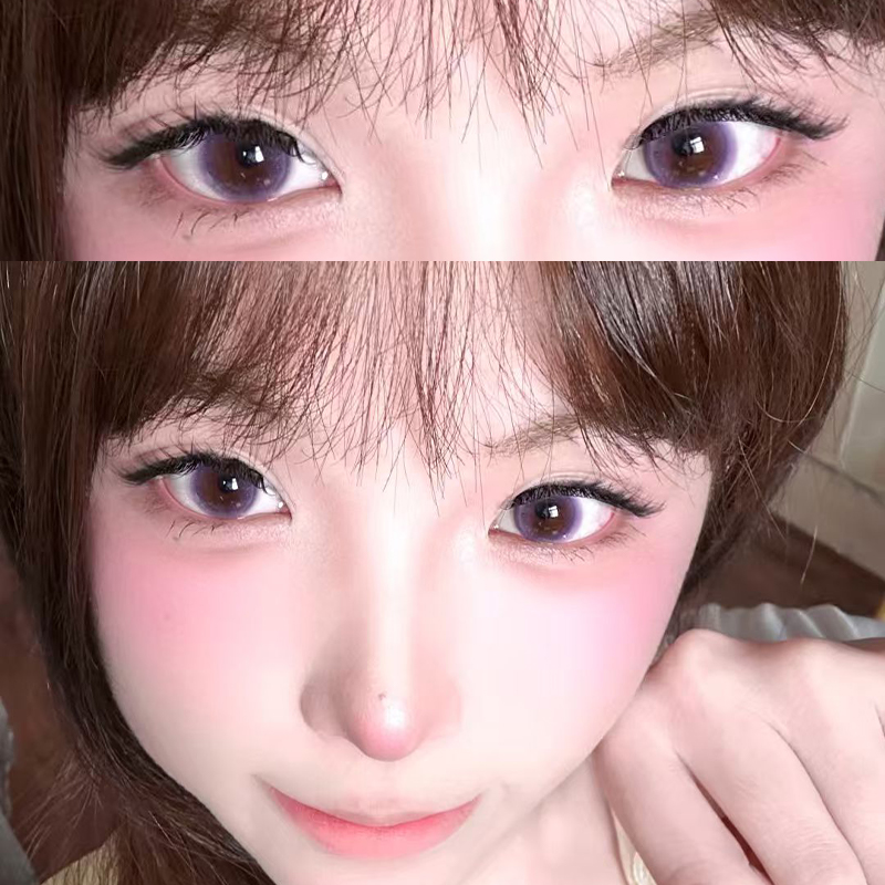 sweetcolor美瞳紫色烟霞紫色大直径半年抛14.5mm隐形眼镜同款ctb