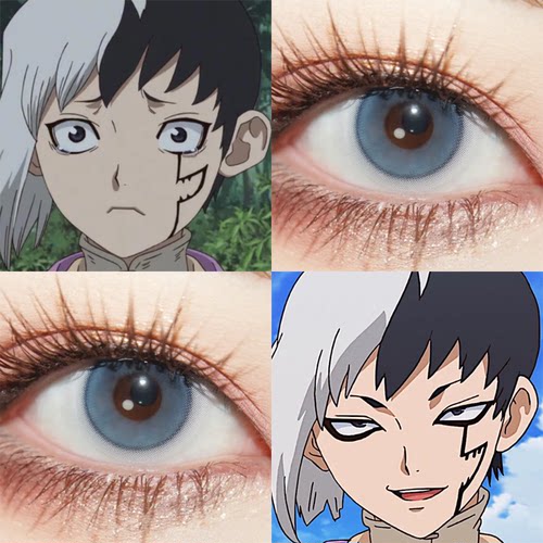 浅雾幻cos美瞳日抛石纪元缩瞳显色隐形眼镜兵长蓝二次元漫展佳we