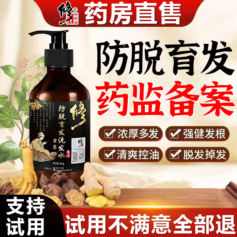 修正侧柏叶洗发水防脱发育发液生姜何首乌中药官方正品旗舰店fl