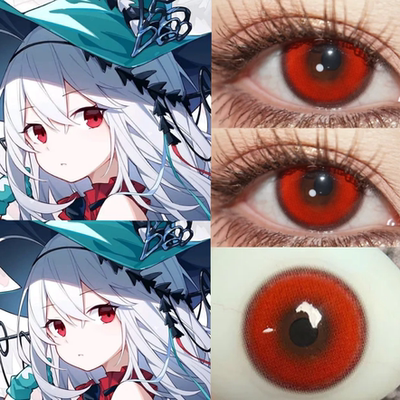 浊心斯卡蒂cos美瞳红色半年抛明日方舟官网正显色混血隐形眼睛WE