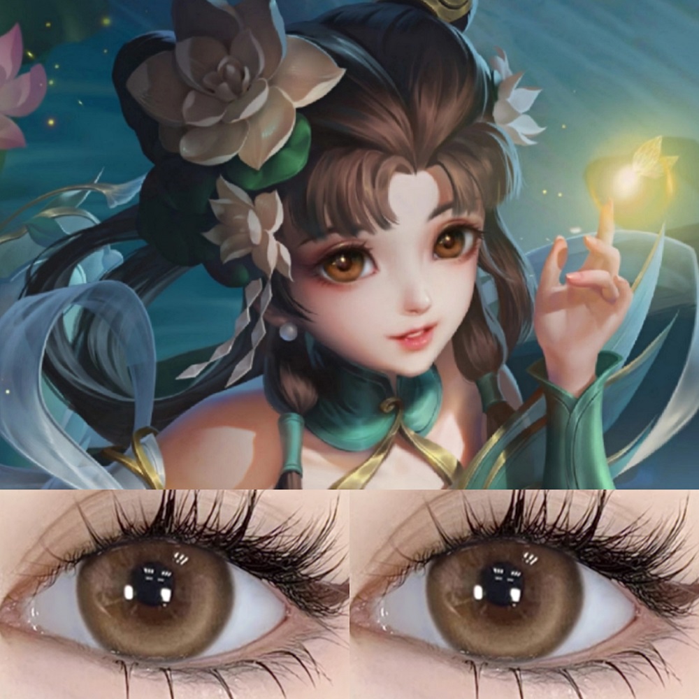 小乔青蛇cos美瞳金棕色王者荣耀半年抛大直径