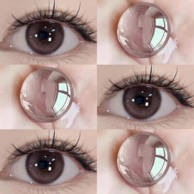 fullygift粉瓷光域美瞳半年抛丝缎海日心说官网正品隐形眼镜2ST