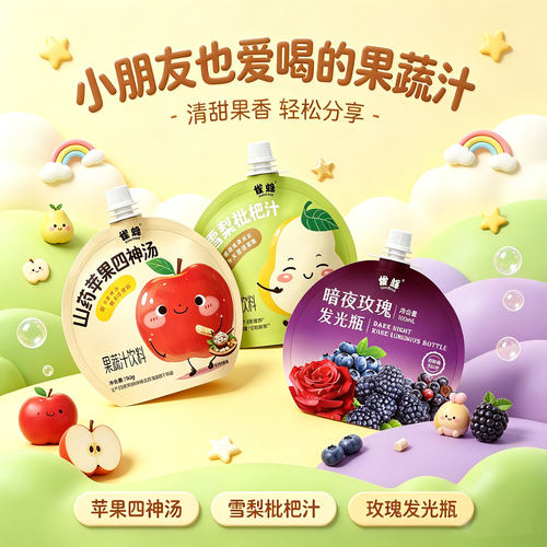 山药苹果四神汤饮健官方旗舰店脾养儿童正品胃茯苓芡实苹果汁23sf