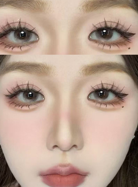 黎明初雪美瞳灰色半年抛水润新款混血素颜大直径彩色隐形眼镜7TB