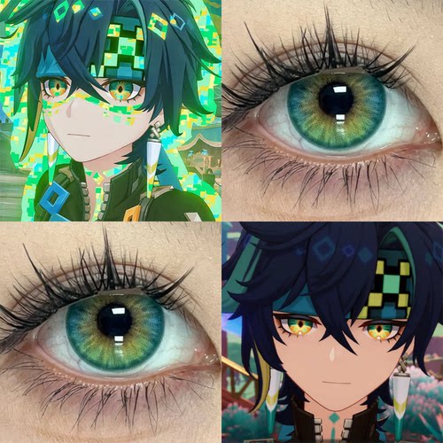 基尼奇cos美瞳原神年抛大小直径绿色混血彩色隐形眼镜漫展正品hn