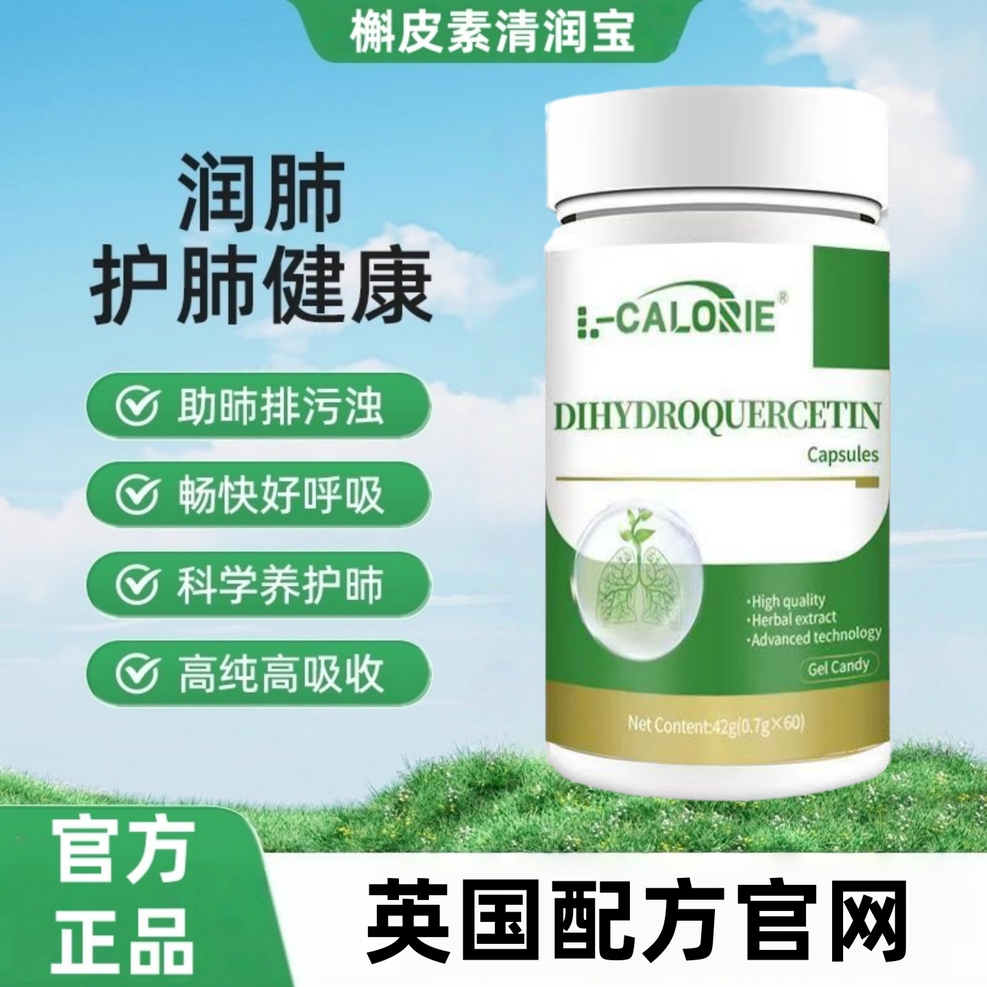 卡西奈清润宝耐槲皮素素草本萃取植物提取成人中老年养护肺部9tl