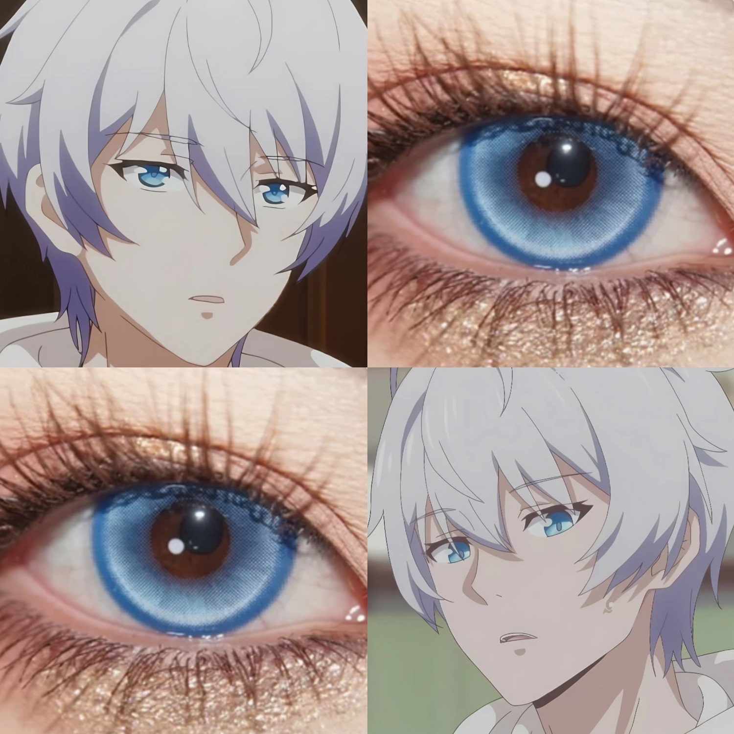 凯文卡斯兰娜cos美瞳崩坏三半年抛大小直径带度数隐形眼镜漫展JYP