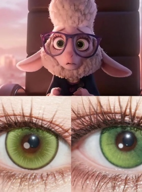 羊副市长cos美瞳黄绿色日抛疯狂动物城2萤火嫩绿抹茶小雏菊显贺WE