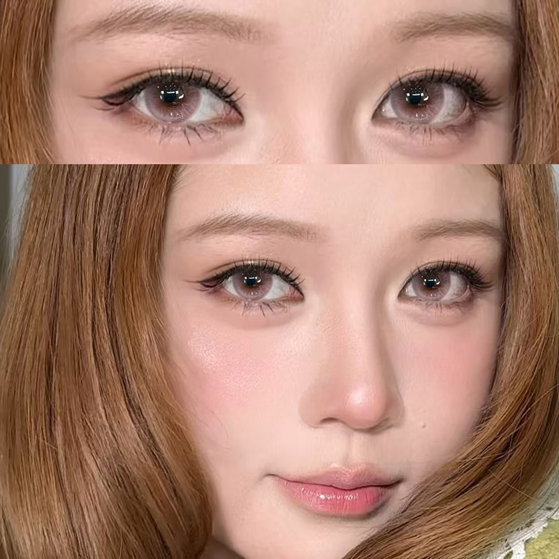 eyepony美瞳终身浪漫网红同款半年抛粉棕色素颜大直径隐形眼镜CTB