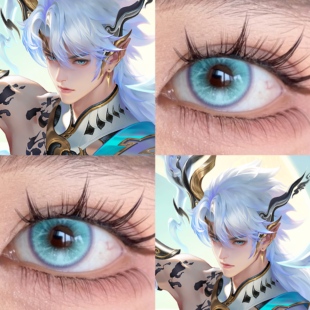 诸葛亮天机白泽cos美瞳蓝色日抛王者荣耀碎冰蓝玫瑰新星蓝显辉qc