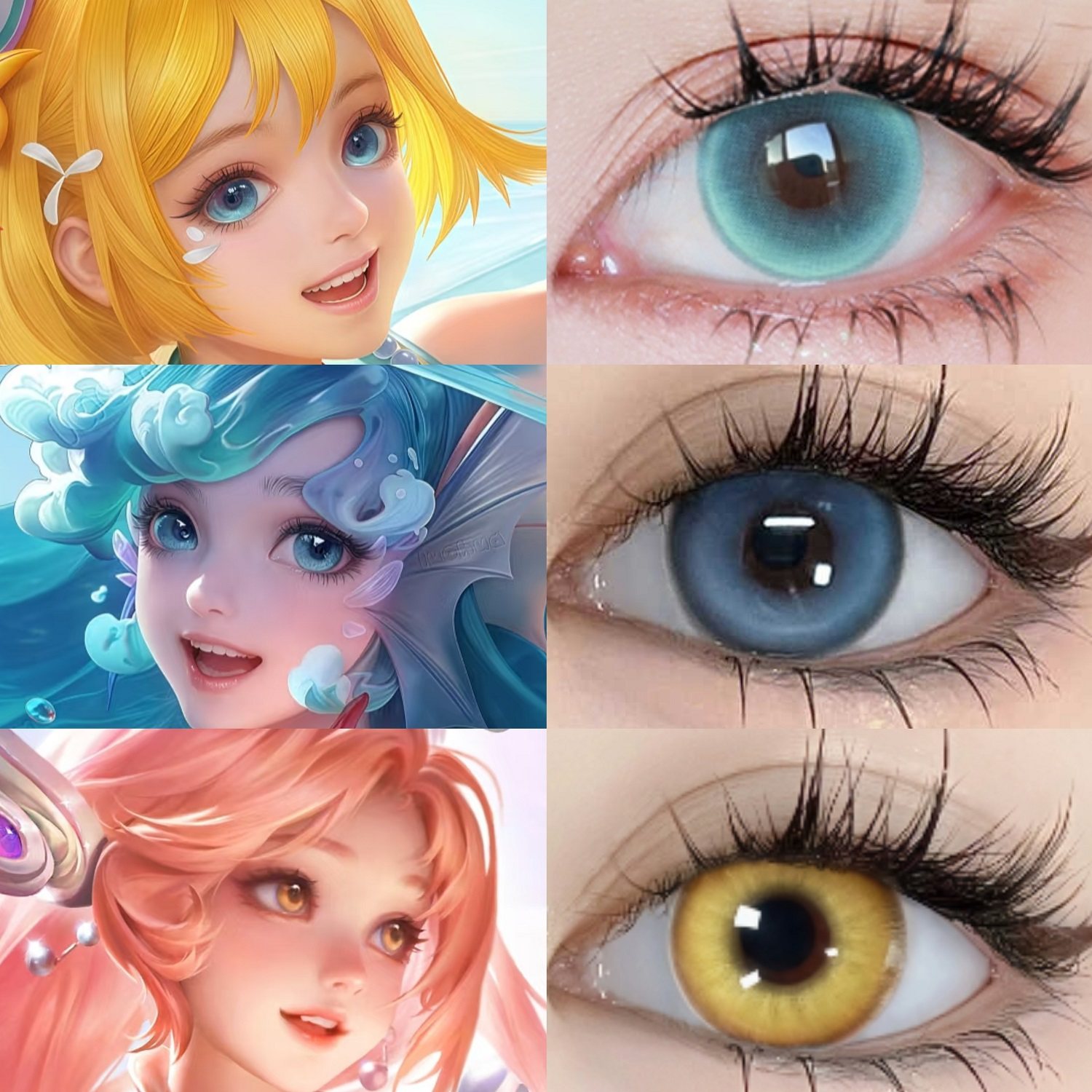 王者荣耀朵莉亚cos美瞳金色蓝色半年抛大直径三明治工艺漫展JYP