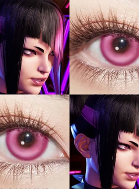 韩蛛俐cos美瞳紫色日抛街头霸王小大直径隐形眼镜显色漫展佳we