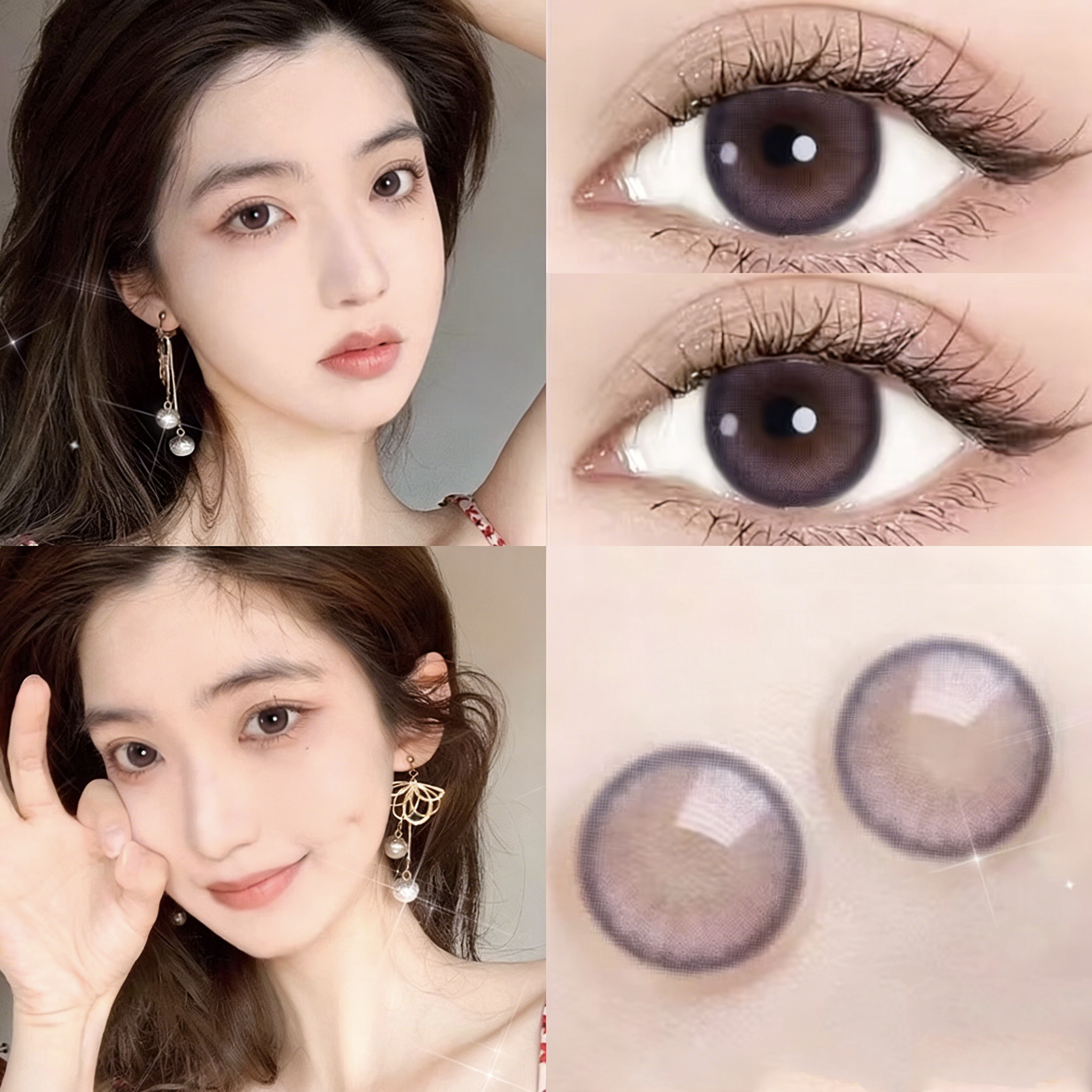 sweet紫色烟霞color美瞳日抛十片装小直径紫色带度数隐形眼镜6tb