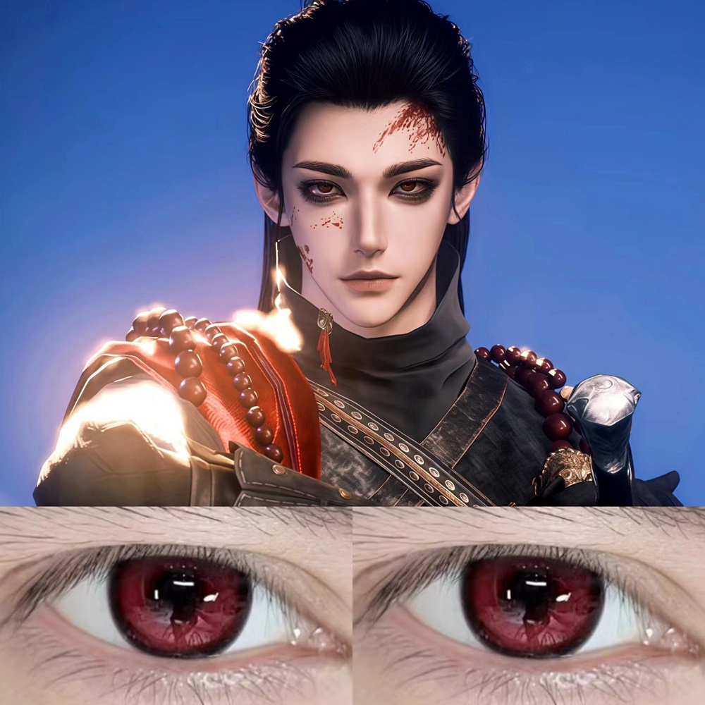 燕云十六声三更天cos美瞳半年抛大直径红色混血棕色漫展三明治ZST